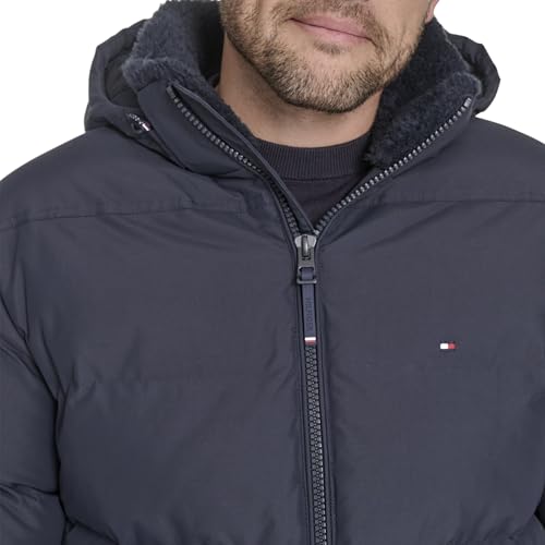 Tommy Hilfiger Herren-Kapuzenpuffer mit aufgesetzten Taschen, Marineblau, XXL – Ansicht 5