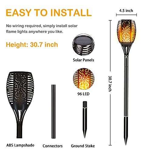 Maksone Torches Solar Outdoor Lights Led Larger Size Flickering Flames Light Waterproof Landscape Decoration Lighting Dusk To Dawn Auto On/Off (2 Pack) #TOP3