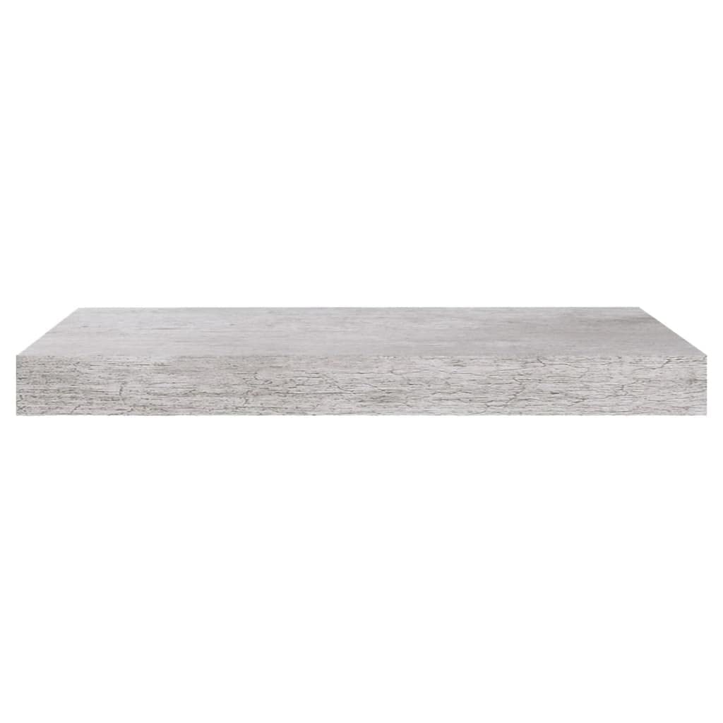 Estantería de pared, 4 unidades, color gris hormigón, 50 x 23 x 3,8 cm, MDF, fácil expansión de la superficie de la pared, estantería de almacenamiento para dormitorio, salón