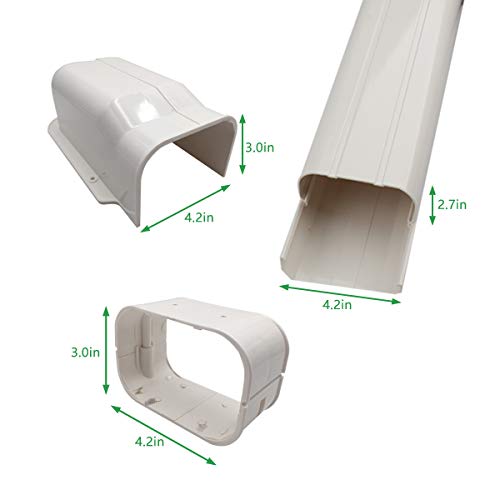 Forestchill 4In 7.5Ft Decorative Pvc Line Set Cover Kit For Ductless Mini Split Air Conditioner, Central Ac And Heat Pump Systems #TOP1
