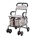 Chariot de Courses， Caddie, The Shopping Elderly Panier en Acier Inoxydable De Type Push Marche Voiture Camion Léger Pliant Scooter, Gardant 150KG (Color : Bronze)