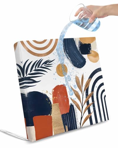 2 Pack Bohemian Nordic Waterproof Cushion Covers with Ties, Outdoor Patio Chaise Lounge Chair Seat Cushion Slip Covers Replacement(Only Cover) Middle Century Abstract Palm Tree 24