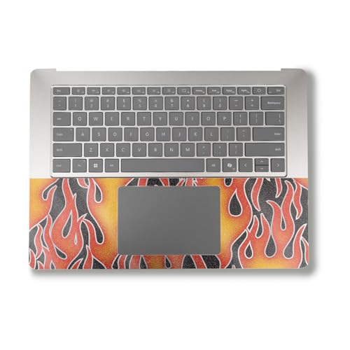 Image of Glossy Glitter Laptop Skin Compatible with Alienware X16 R2 (2024) - Hot Flames - Premium 3M Vinyl Protective Wrap Decal Cover - Easy to Apply | Crafted in The USA by MightySkins