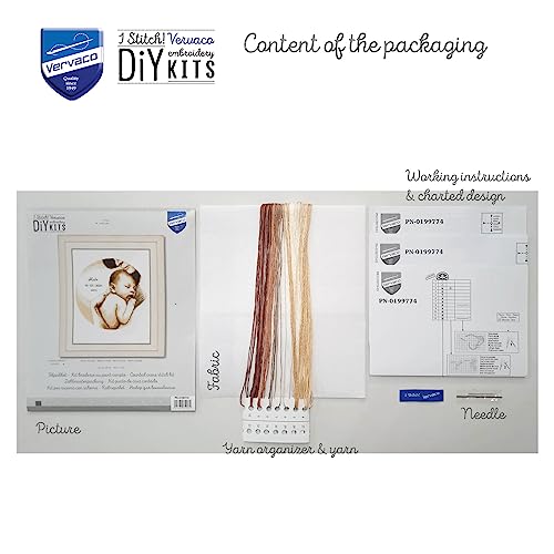 Point de croix maman et bébé Vervaco kit complet broderie pour cadeau de naissance DIY