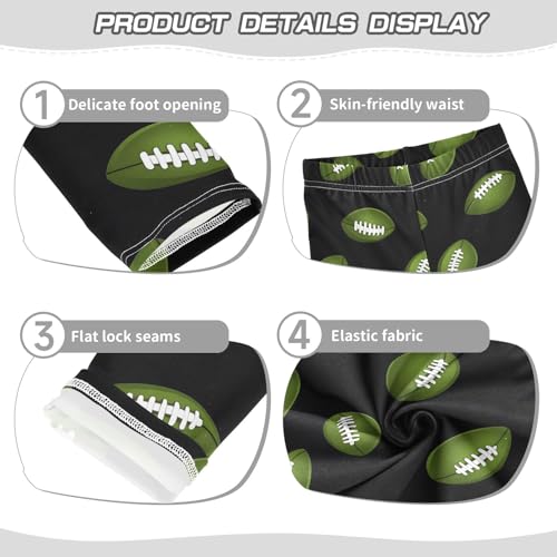 Green Football A Girls Leggings Athletic Pants Tights Stretch Bottom3