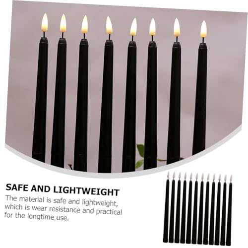 Bougies LED coniques noires securisees sans risque de feu pour decoration de table - 4