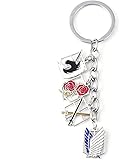 Anime Attack On Titan Drip Schlüsselanhänger Giant Legion Flag Cosplay Schlüsselanhänger Metallanhänger Schlüsselanhänger Schmuck Schlüsselanhänger Autoschlüsselhalter für Anime-Fans Geschenk