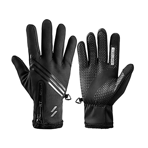 Allongez Les Gants D'équitation Chauds Coupe-Vent Résistant au Froid Mitaines avec Fermeture Éclair Écran Tactile pour Hiver Extérieur Sports Travail (XXL) Cover