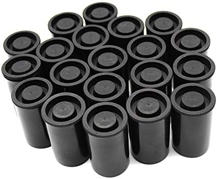 LUCY WEI 35mm 20 Pcs Black Camera Film Canisters for Small Storage and Geocaching Small Accessories