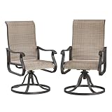 Patio Swivel Chairs Set of 2, Outdoor Rocking Dining Chairs with High Back