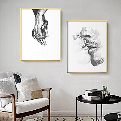Salon chambre baiser mur art toile photos abstrait noir et blanc 40x60