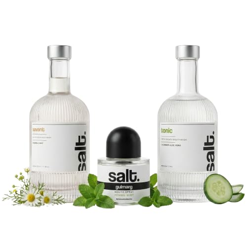 Salt. Oral Care Ultimate Fresh Breath Set | Savant & Hydra Mouthwash + Manhattan Mouth Spray | Gum Care, Sensitivity Relief & Long-Lasting Freshness | 500ml Each