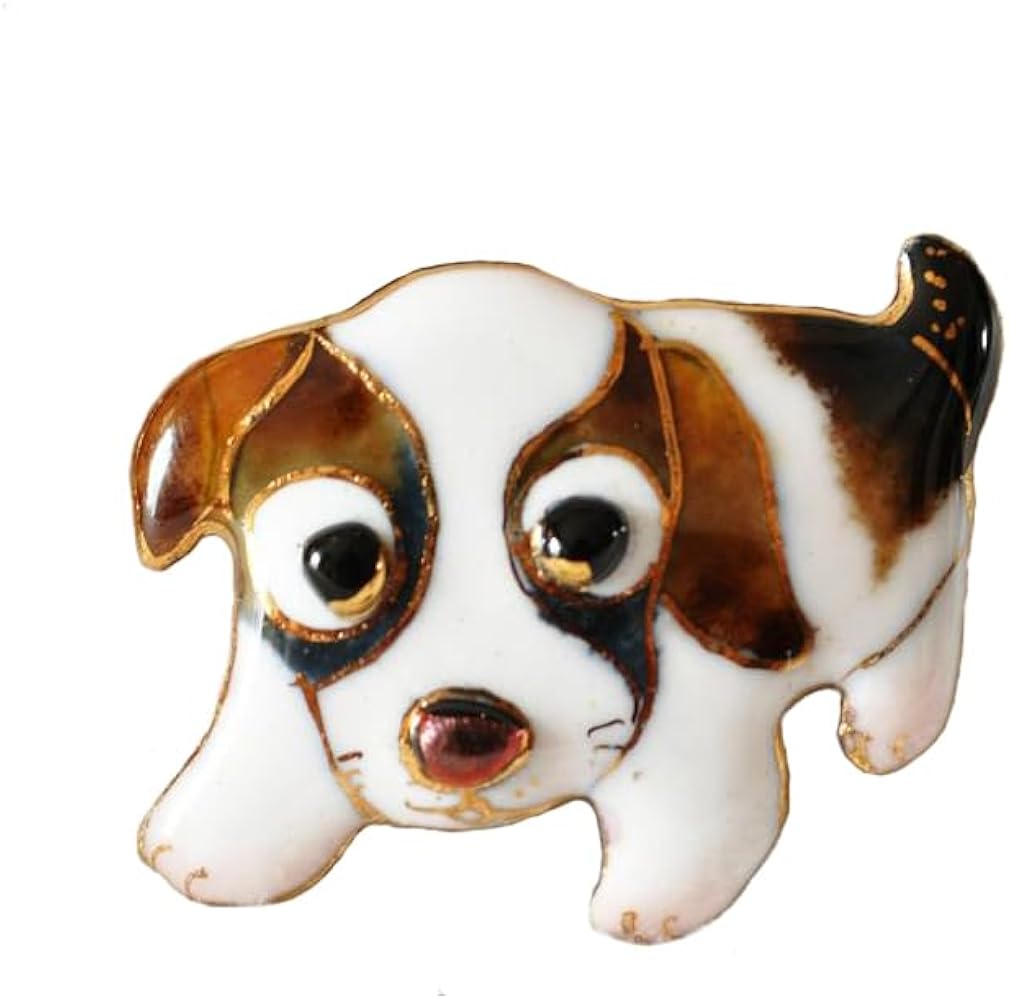 Amazon | 【UncleZ】 七宝焼き ブローチ かわいい犬(BD-1) | ブローチ 通販