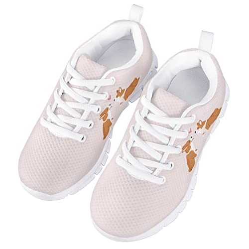 Yzaoxia Girls Tennis Shoes Kid Breathable Light Weight Sneakers Lace Up School Running Walking Shoes Comfortable Fit Size 11-53