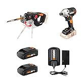 WORX WX914L 20 Volt Combo Power Tool Kit with 1/4 Inch Impact Driver, AXIS Precision Cutting Jigsaw, and 2 Rechargeable Lithium Ion Power Share Batteries