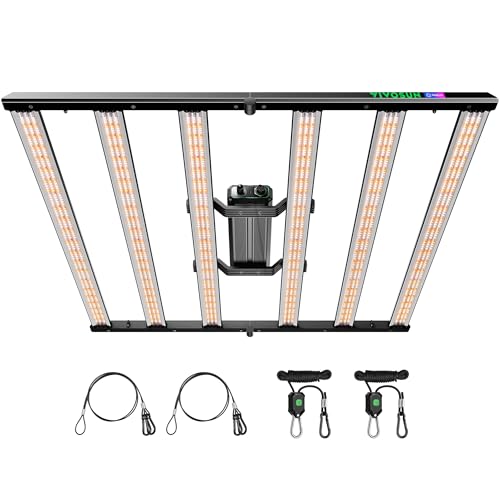 VIVOSUN LumaLight 500W LED Grow Light, Full Spectrum Indoor Plant Light with Deep Canopy Penetration, Smart Dimmable LED Bar Lamp for Vegetables, Herbs, Flowers, 4x4ft Coverage, GrowHub Compatible