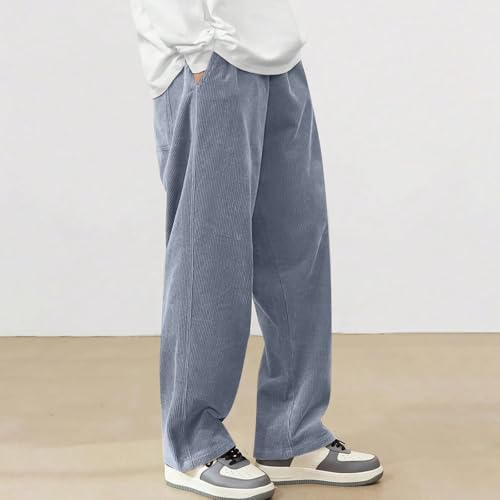 Pantalon de jogging baggy unisexe uni en velours côtelé - 3