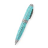 Olive Green with White Crystal Rhinestone Roller Ball Pen