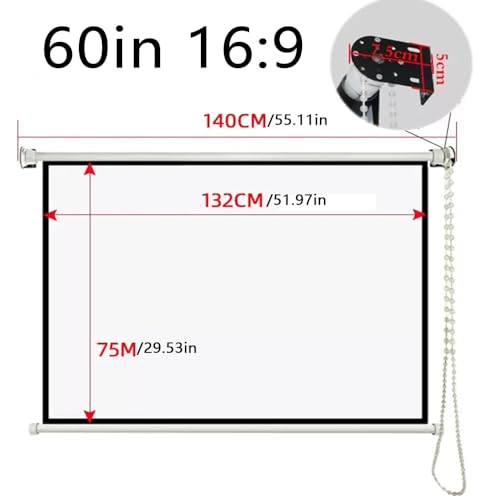 Pantalla manual para proyector 60 pulg 16:9 miniatura 6
