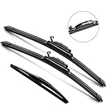 JustCar 3 wipers Replacement for 2011-2019 Nissan Leaf, Windshield Wiper Blades Original Equipment Replacement - 26"/16"/10B" (Set of 3) U/J HOOK