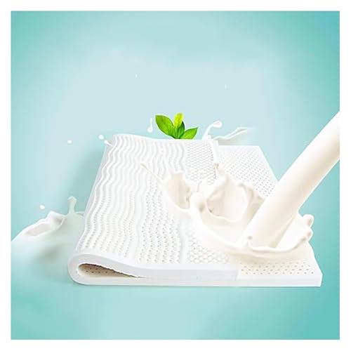 Cubrecolchón de látex con funda lavable con cremallera, transpirable y cómodo para un mejor apoyo al sueño