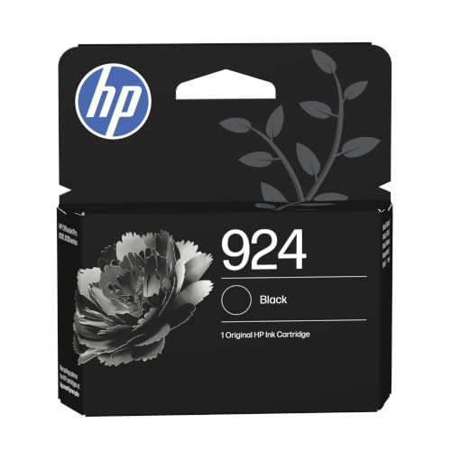 HP 924 4K0U6NE, Negro, Cartucho de Tinta Original, Compatible con impresoras OfficeJet Pro de la Serie 8120 e Impresora OfficeJet Pro de la Serie 8130