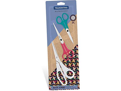 Jogo De Tesouras Supercort Com Lâminas Tramontina Colorida