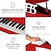 Best Choice Products Kids Classic Wooden 30-Key Mini Grand Piano Musical Instrument Toy w/ Piano Lid, Bench, Foldable Music Rack, Song Book, Note Stickers, Enamel Finish - Red