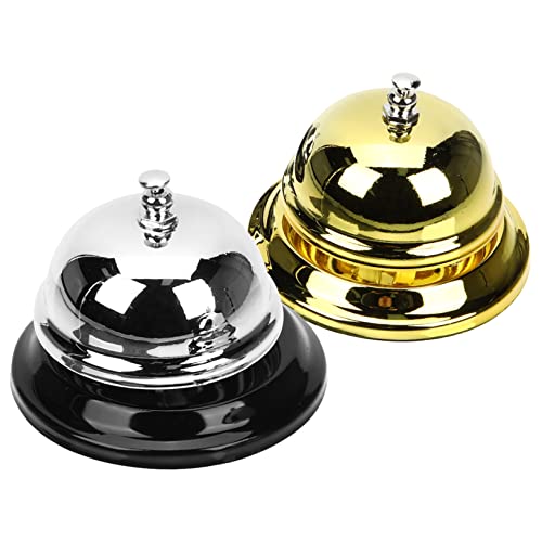 DOITOOL 2piezas Accesorios Campana De Llamada Timbre De Escritorio De Metal Timbre De Servicio Para Restaurante y Hotel Para Mesa y Actividades De Grupo