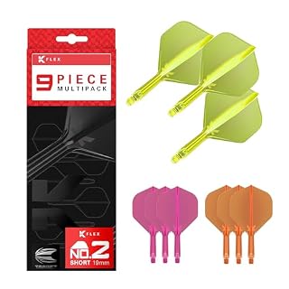 Target Darts K-Flex Integrated Dart Flights and Shafts, Stiel Short Länge (19 mm), Nr. 2-Flug