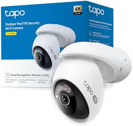 Tapo C560WS, Cámara de Seguridad Exterior Wi‑Fi 6 4K 8 MP, Pan/Ti...
