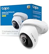 Tapo C560WS, Cámara de Seguridad Exterior Wi‑Fi 6 4K 8 MP, Pan/Tilt 360° AI, Visión Nocturna Colo...