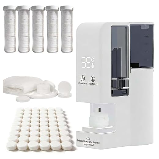 Hot Face Towel Heater Machine Automatic - 5-Second Warming Disposable Towel Warmer with 55°C Constant Temperature & Voice Alerts, Portable for Facial/Spa/Cleaning (60PCS)