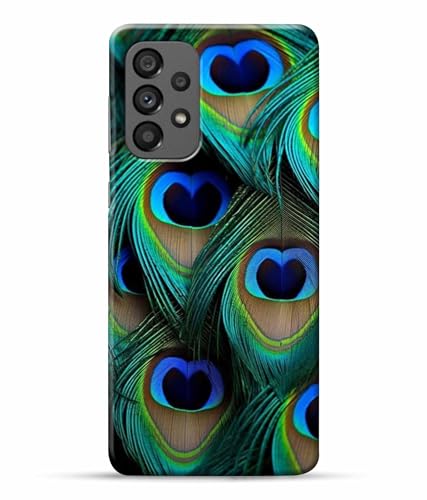 Image of Printed Hard Back Case Cover & Compatible for Samsung Galaxy A73 5G / Samsung A73 5G | Peacock Feather (Multicolor) - D1184