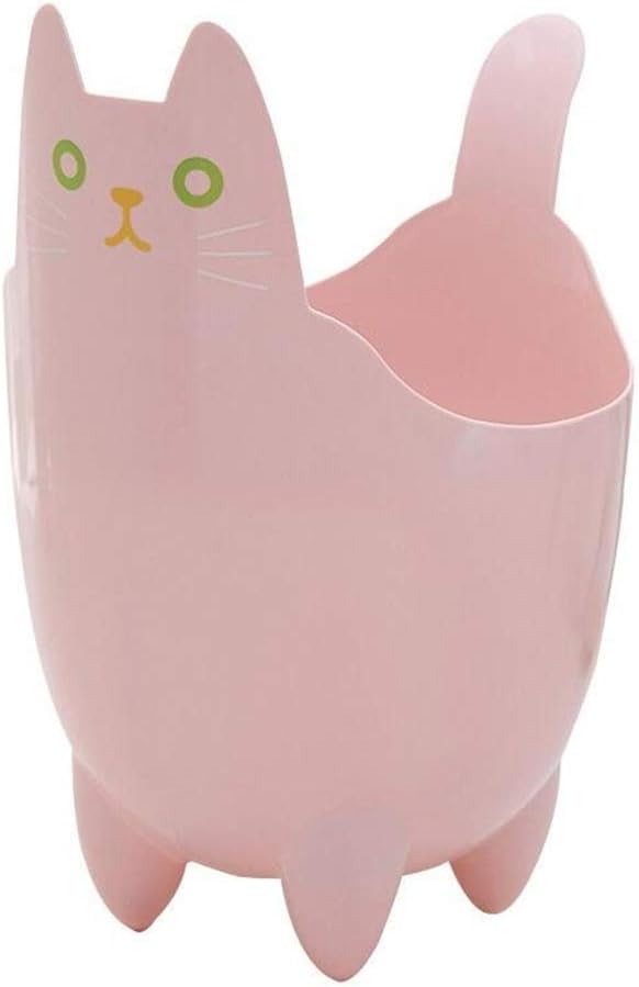 UWSZZ Cute cat trash creative desktop dustbin without cover small home living room bedroom bedside trash can White