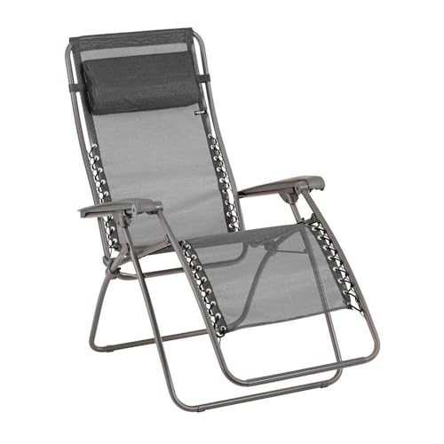 Lafuma MOBILIER - Fauteuil Relax Transat Jardin - Chaise Longue Zéro Gravité - Rsxa - Batyline® Iso - Noir - Fabriqué en France - LFM2060_8551 - Garantie 5...