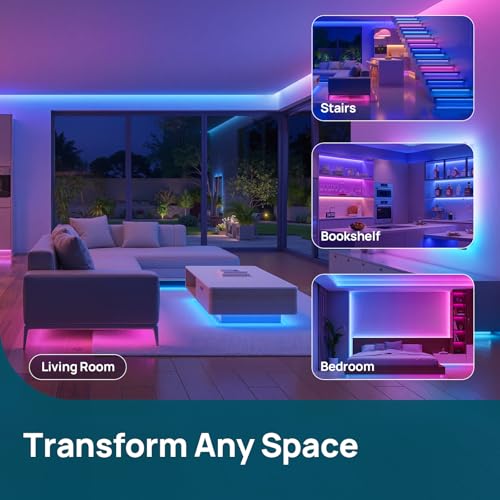 Image of Linkind 10ft Smart LED Strip Lights - AuraScape Segmented Color Changing WiFi Light Strip - Compatible with Alexa & Google Home - DIY Dynamic Lighting for Bedroom, Living Room, Gaming Setup & Kitchen