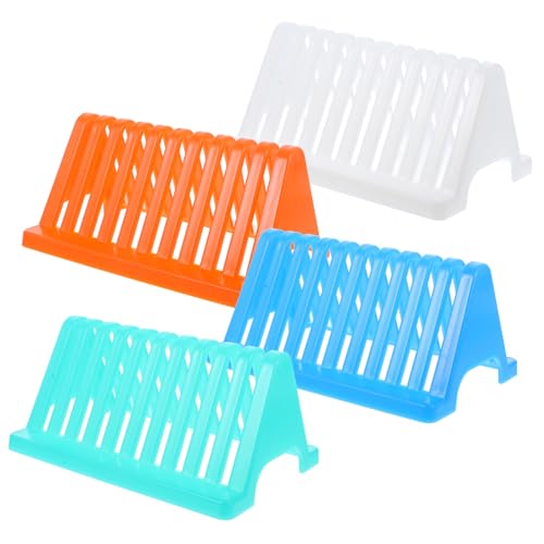 MUSISALY 4pcs Glass Plate Drying Rack Microscope Slides Holder Microscope Slides Storage Holder Drain Board Slides Holder for Experiments Microscope Slides Storage Rack Lab Racks Pp