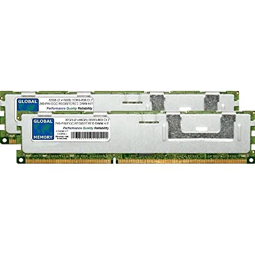 32GB (2 x 16GB) DDR3 800MHz PC3-6400 240-PIN ECC REGISTERED DIMM (RDIMM) MEMORY RAM KIT FOR SERVERS/WORKSTATIONS/MOTHERBOARDS (4 RANK KIT CHIPKILL)