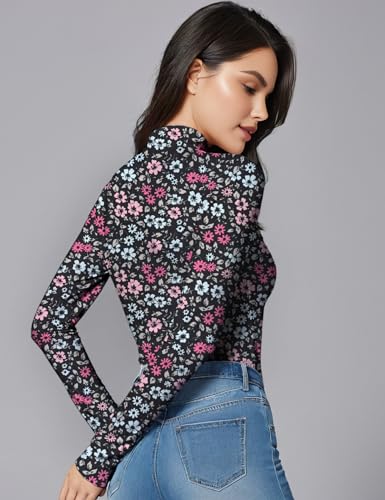 Women's Long Sleeve Mock Turtleneck Tops, Lightweight Baselayer Shirts, High Neck Pullover Undershirts Stretchy2