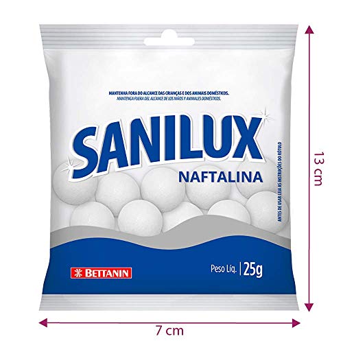 Naftalina 25G Sanilux Pedra Sanitária Naftalina Branco