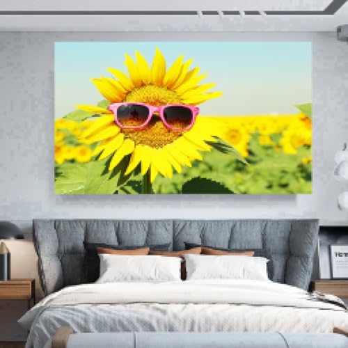 ZHUOYA Stampe su tela a buon mercato Girasole dorato moderno dipinto su tela poster carta da parati camera da letto soggiorno ufficio decorazione della stanza 50x70 cm senza cornice