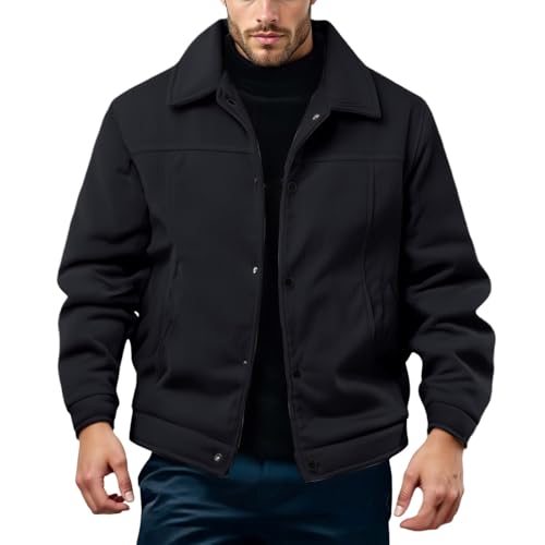 Generisch Chaqueta de pana para hombre, chaqueta de pana para otoño e invierno, chaqueta acolchada cálida, chaqueta de invierno de manga larga, chaqueta de entretiempo, cuello vuelto, chaqueta de