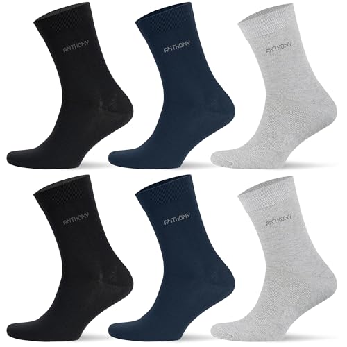 Anthony Jackson 6 Çift Kutulu BAMBU Premium Klasik Erkek Çorap (AJ-204 MIX 2, 43-46)