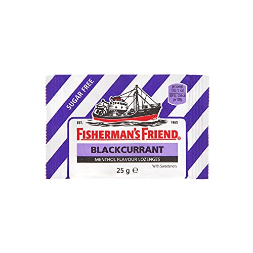 Fisherman's Friend Blackcurrant Menthol Lozenges 25g, (Pack of 5)