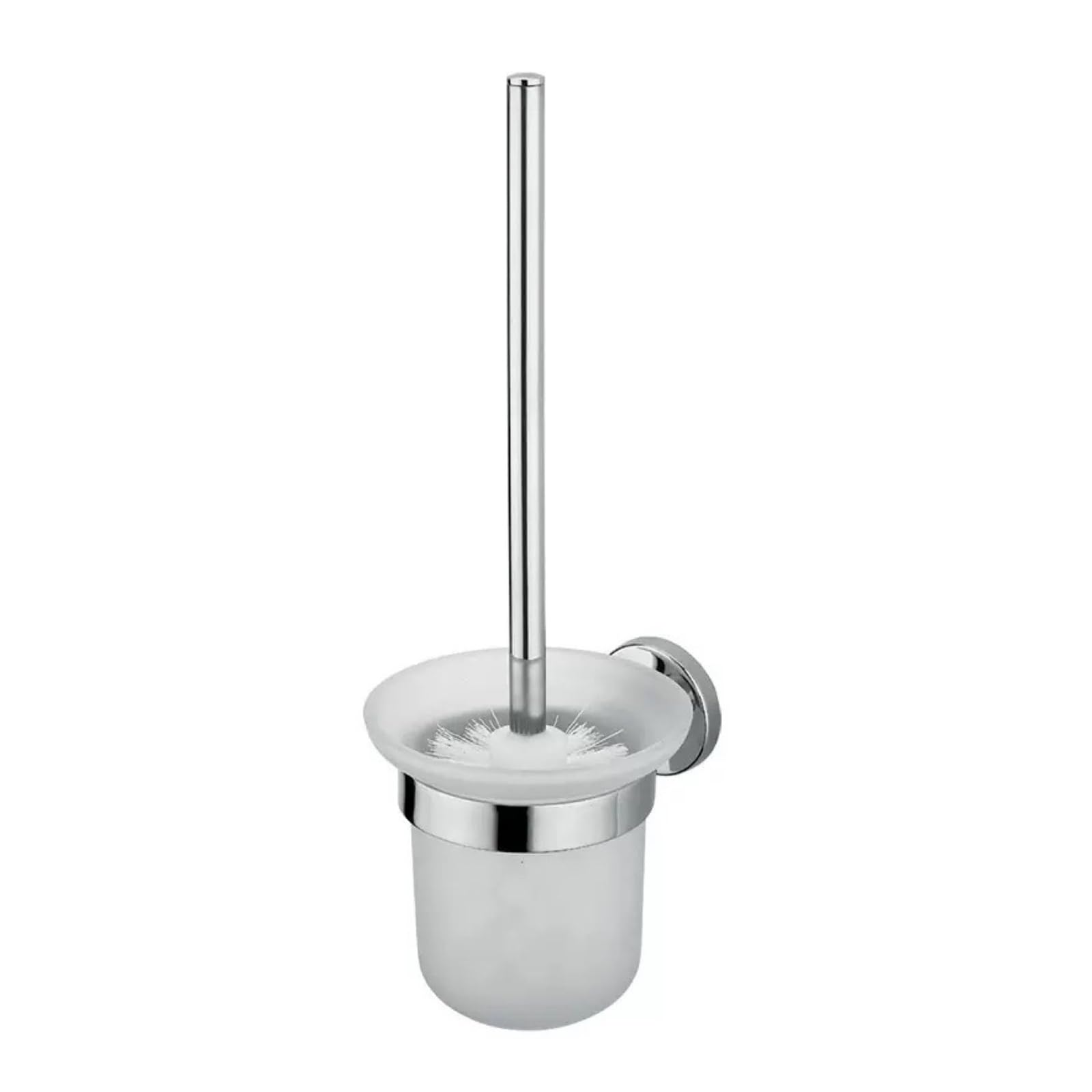 Space Saving Toilet Brush Holder with Strong Steel Mount & Glass Container Designs for Bathroom Use Hygienic Toilet Cleaner