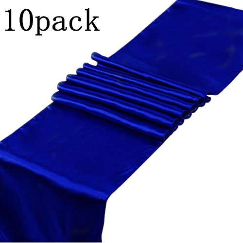 Grace Florist 10 Pack Wedding 12"x108" Satin Table Runner for Wedding Party Banquet
