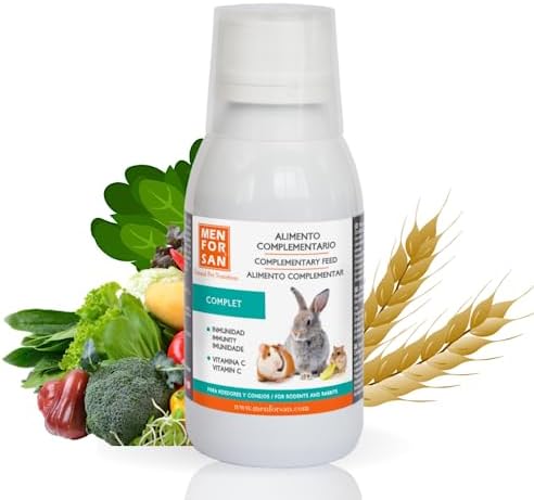 MENFORSAN Alimento complementario COMPLET para roedores, Conejos y Hurones, 120ml | Vitalidad, energía y Brillo del Pelaje