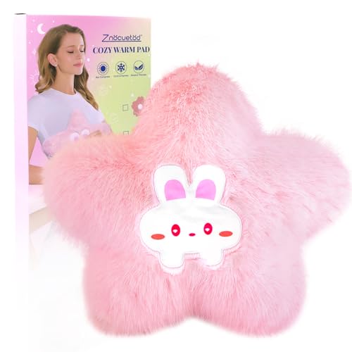 Microwavable Heating Pad for Period Cramps Pain Relief- Microwave Heating Pad for Girls with Moist Heat Pack for Neck Shoulder Cute Soft Warm Compress Cozy Pad Plush Star Valentines Gifts for Women