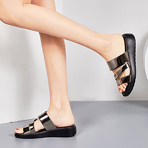 Slippers Women Bottom Slippers For Women Sale Summer Two Strap Laides Flats Platform Sandals With Heel Beach Muffin Slipper3